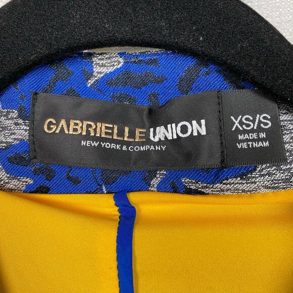 New York&Company x Gabrielle Union Blue Floral Duster Coat Sz.XS/S - Picture 9 of 16